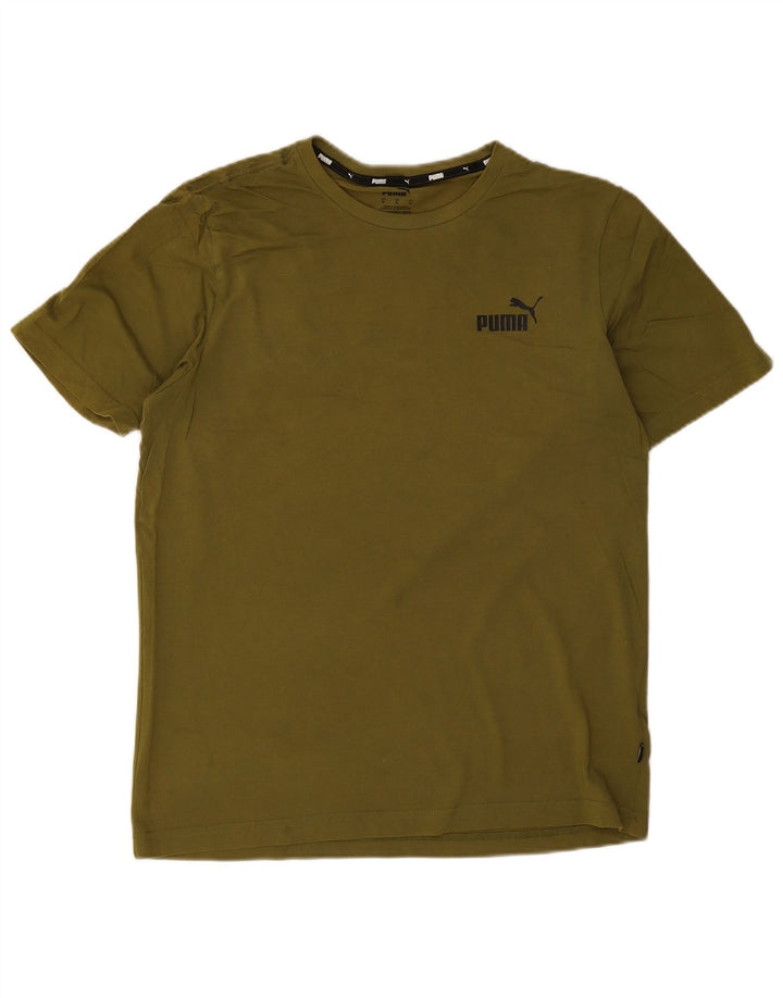 Puma Mens Graphic T-Shirt Top Medium Khaki Cotton