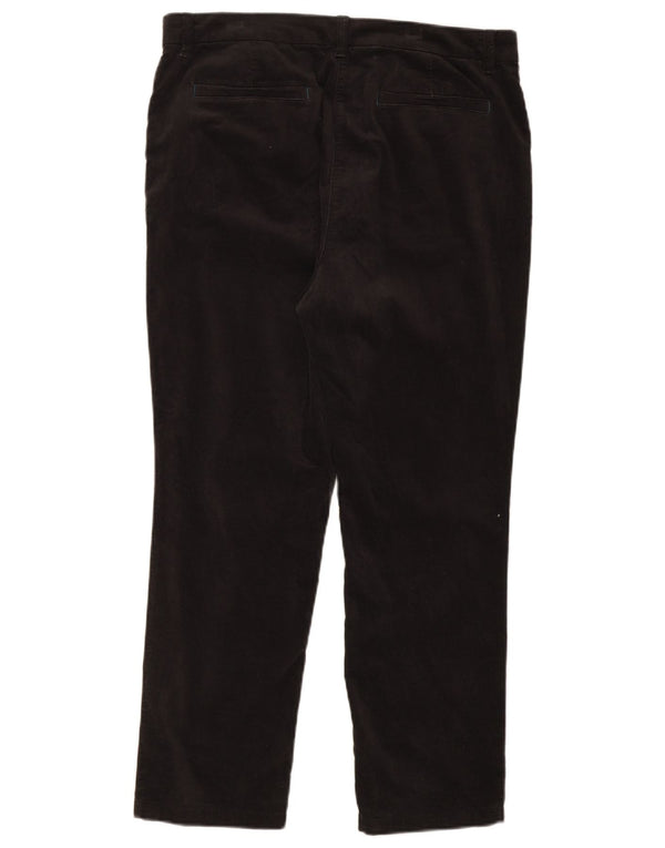 White Stuff Womens Tapered Velour Casual Trousers UK 16 Large W36 L27 Black