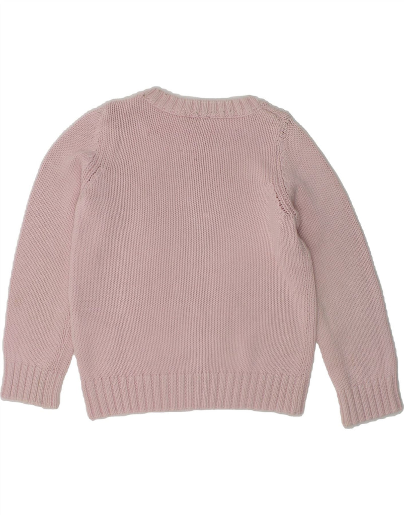 BENETTON Girls Graphic Boat Neck Jumper Sweater 2-3 Years 2XS  Pink Cotton | Vintage Benetton | Thrift | Second-Hand Benetton | Used Clothing | Messina Hembry 