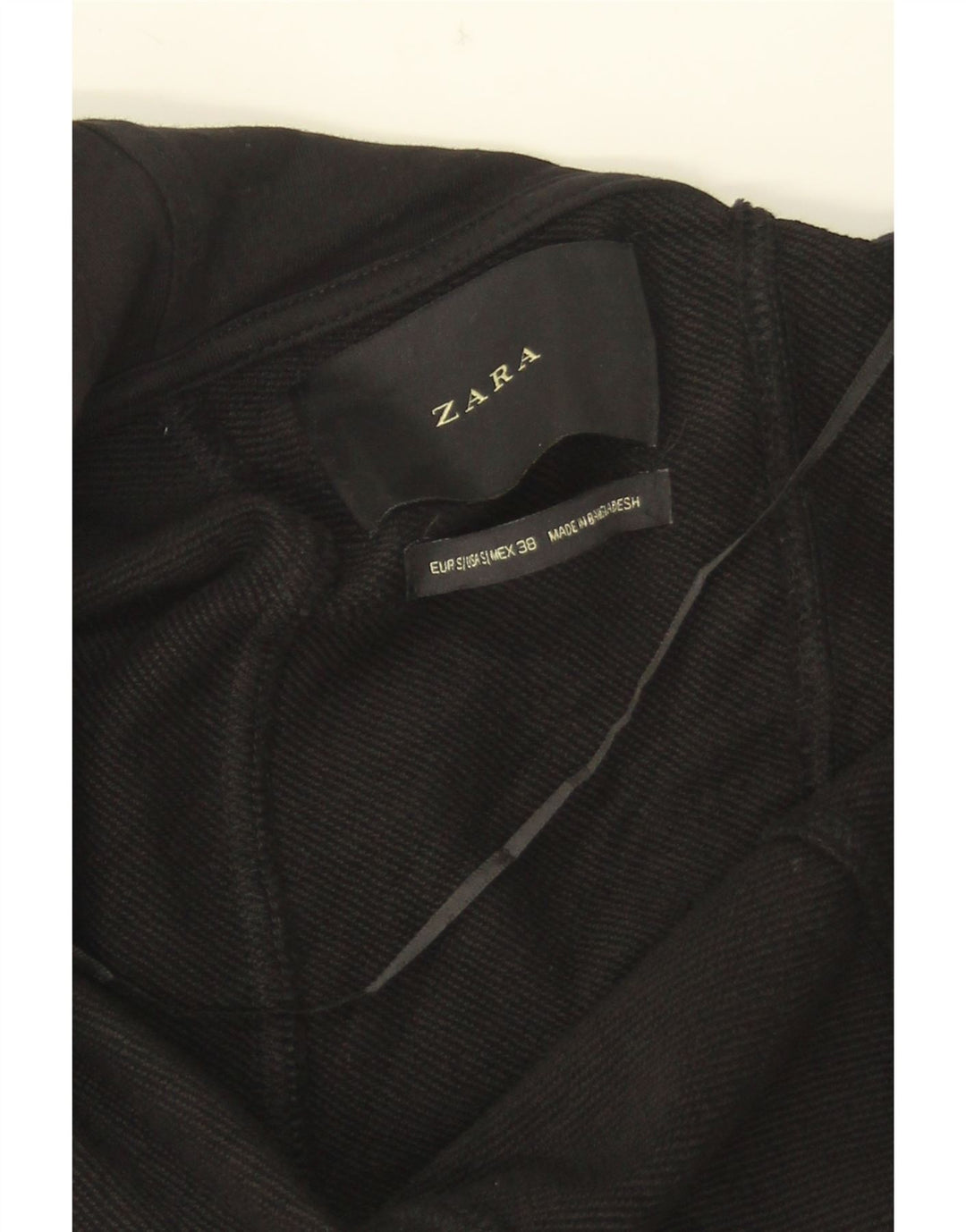 Zara Womens Oversized Hooded Open Cardigan Sweater UK 10 Small Black