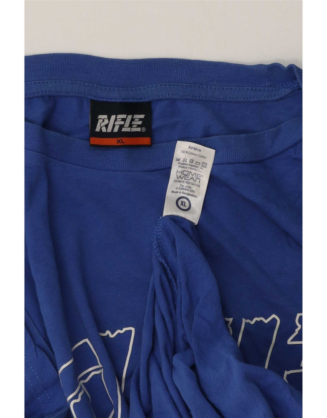 Rifle Mens Graphic T-Shirt Top XL Blue Cotton