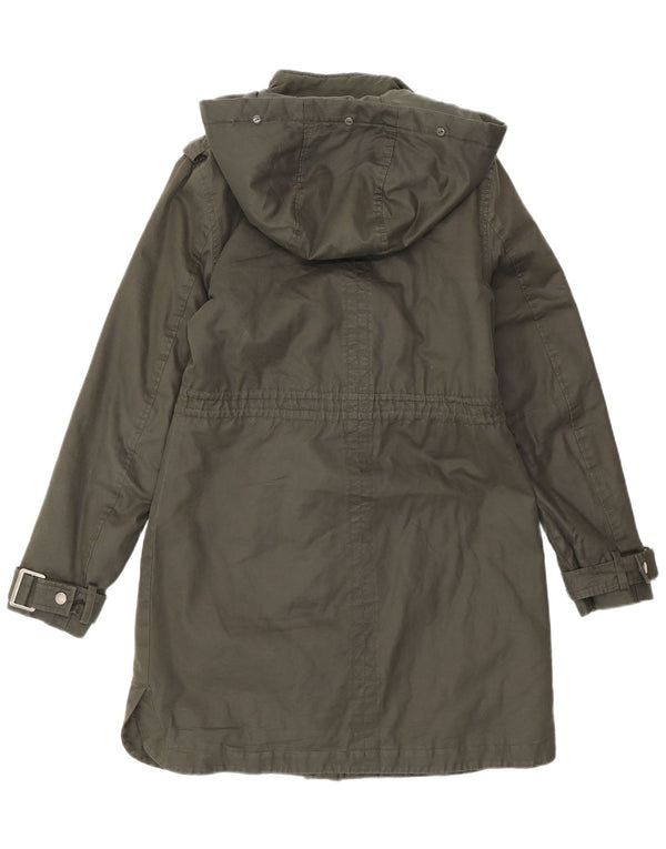 MINT VELVET Womens Hooded Parka Jacket UK 10 Small Khaki