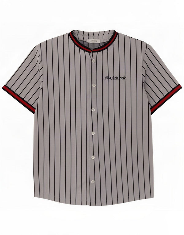 Jack & Jones Mens Short Sleeve Shirt Small Grey Striped Polyester