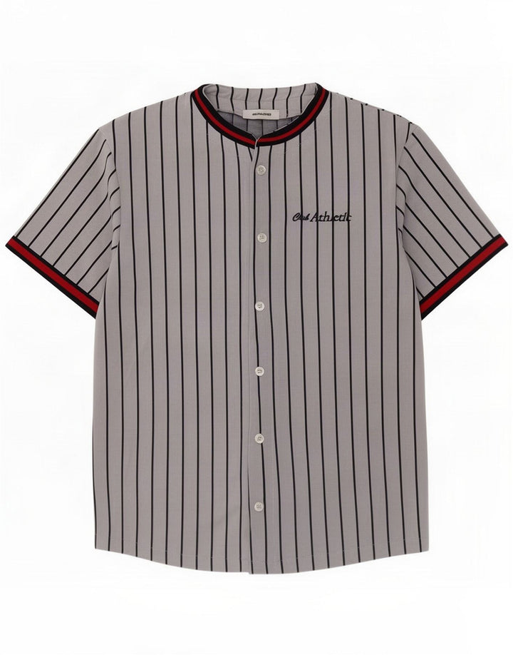 Jack & Jones Mens Short Sleeve Shirt Small Grey Striped Polyester