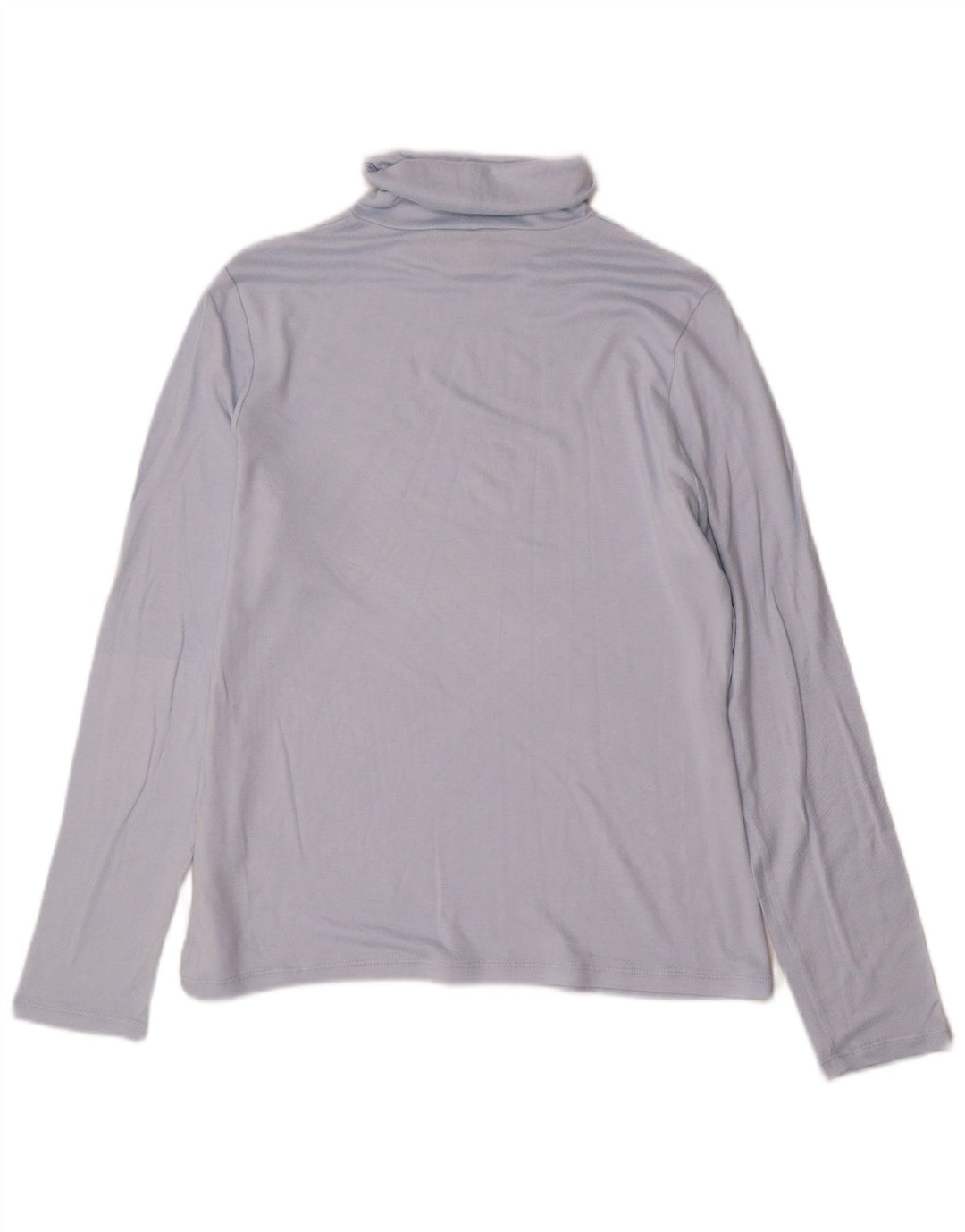 Marks & Spencer Womens Roll Neck Top Long Sleeve UK 16 Large  Blue Viscose