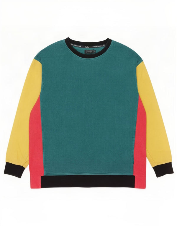 Vintage Mens Sweatshirt Jumper Medium Multicoloured Colourblock