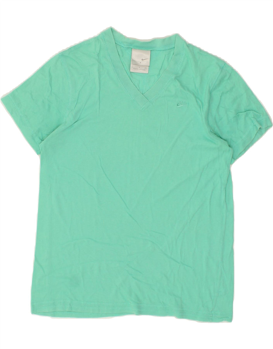 NIKE Womens T-Shirt Top UK 10 Small Green Cotton Vintage Nike and Second-Hand Nike from Messina Hembry 