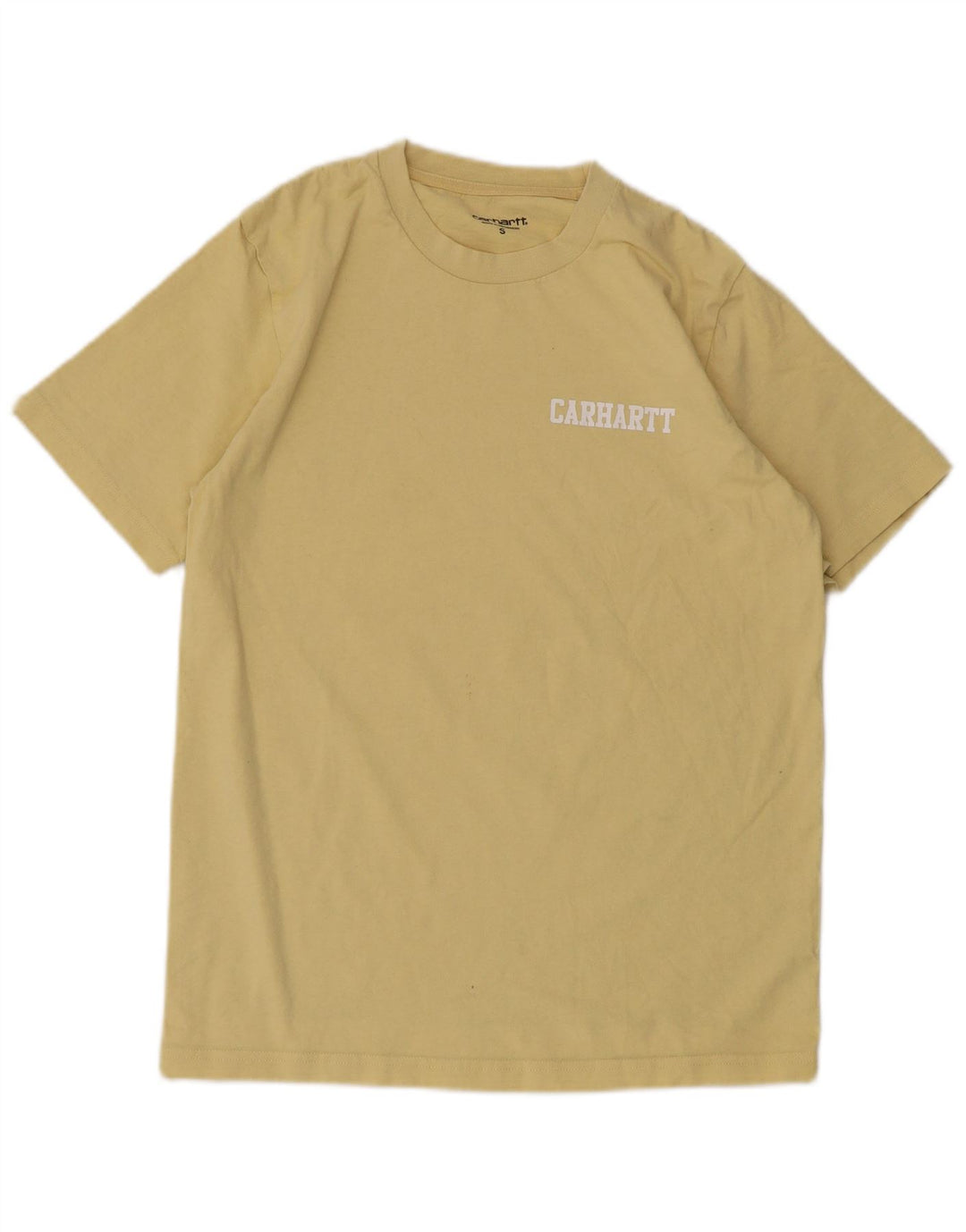Carhartt Mens T-Shirt Top Small Yellow Cotton