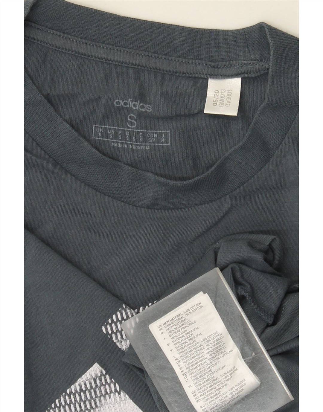 Adidas Mens Graphic T-Shirt Top Small Blue Cotton
