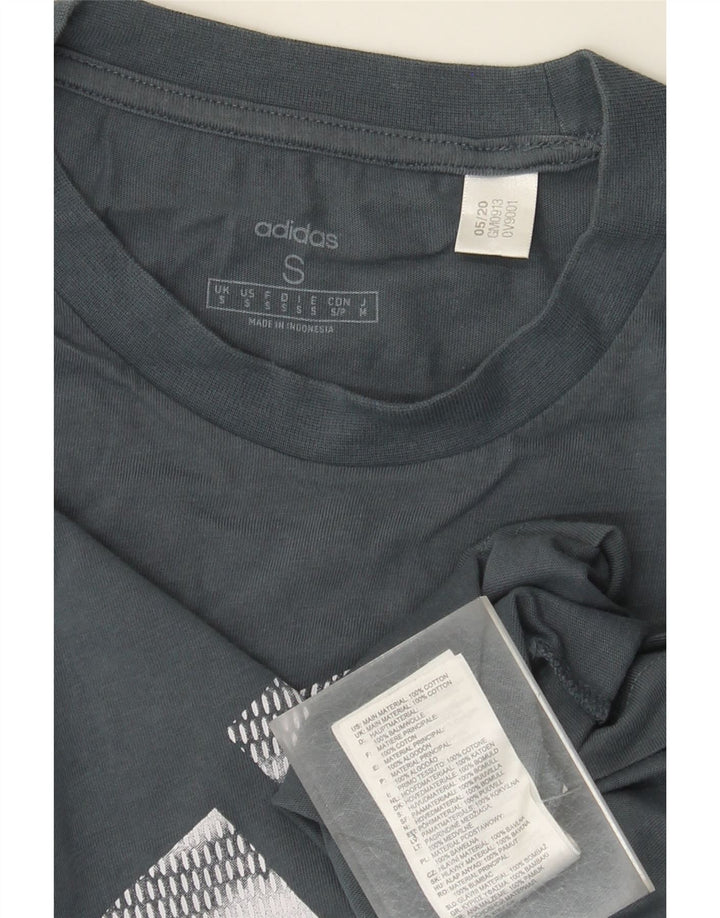 Adidas Mens Graphic T-Shirt Top Small Blue Cotton
