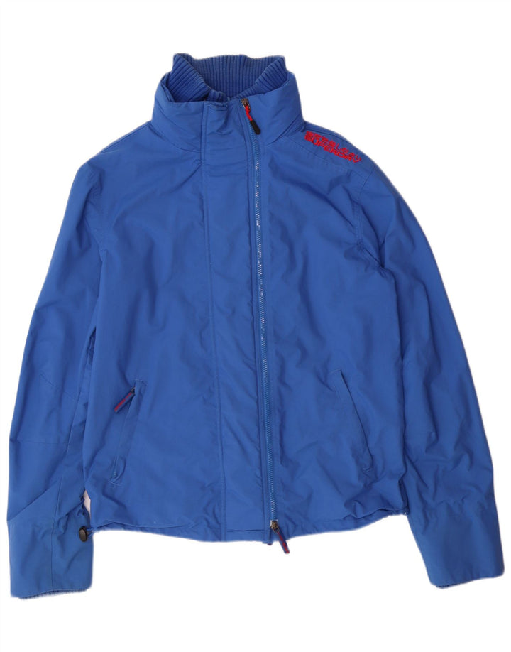 SUPERDRY Mens Windbreaker Jacket UK 40 Large Blue Nylon