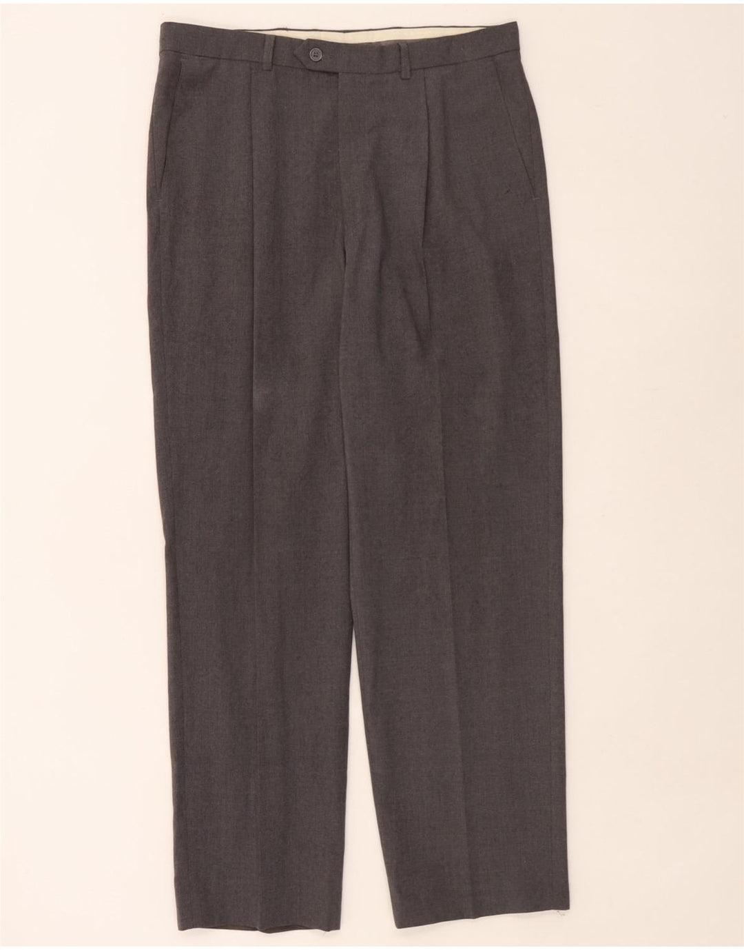 Marks & Spencer Mens Pegged Suit Trousers W34 L31 Grey Polyester