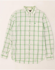 TIMBERLAND Mens Regular Fit Shirt Medium Green Check Cotton