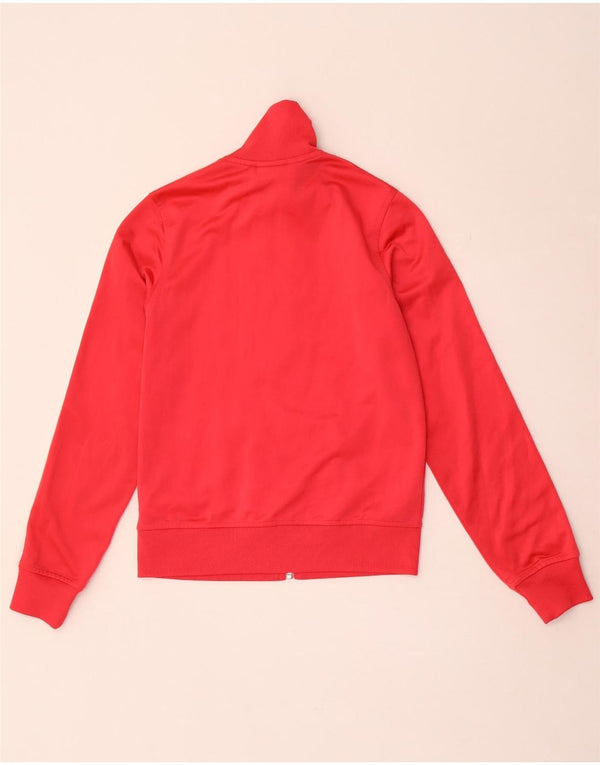Adidas Womens Tracksuit Top Jacket UK 10 Small Red Polyester