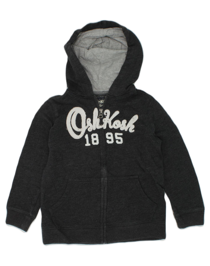 OSH KOSH Boys Graphic Zip Hoodie Sweater 4-5 Years Black Cotton | Vintage Osh Kosh | Thrift | Second-Hand Osh Kosh | Used Clothing | Messina Hembry 