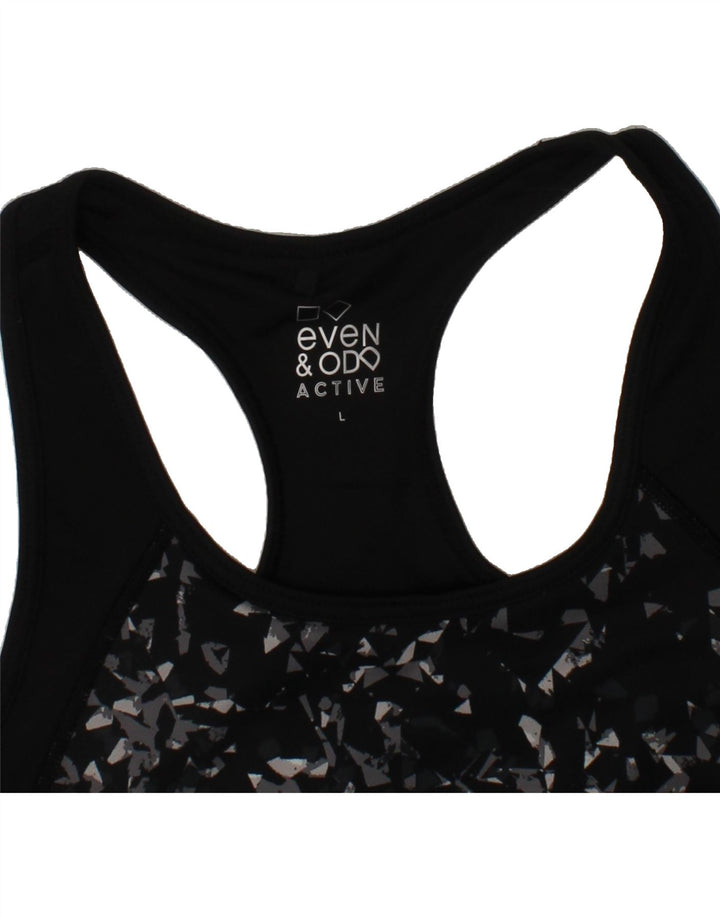 VINTAGE Womens Active Sport Bra Top UK 16 Large Black Flecked Polyester Vintage Vintage and Second-Hand Vintage from Messina Hembry 