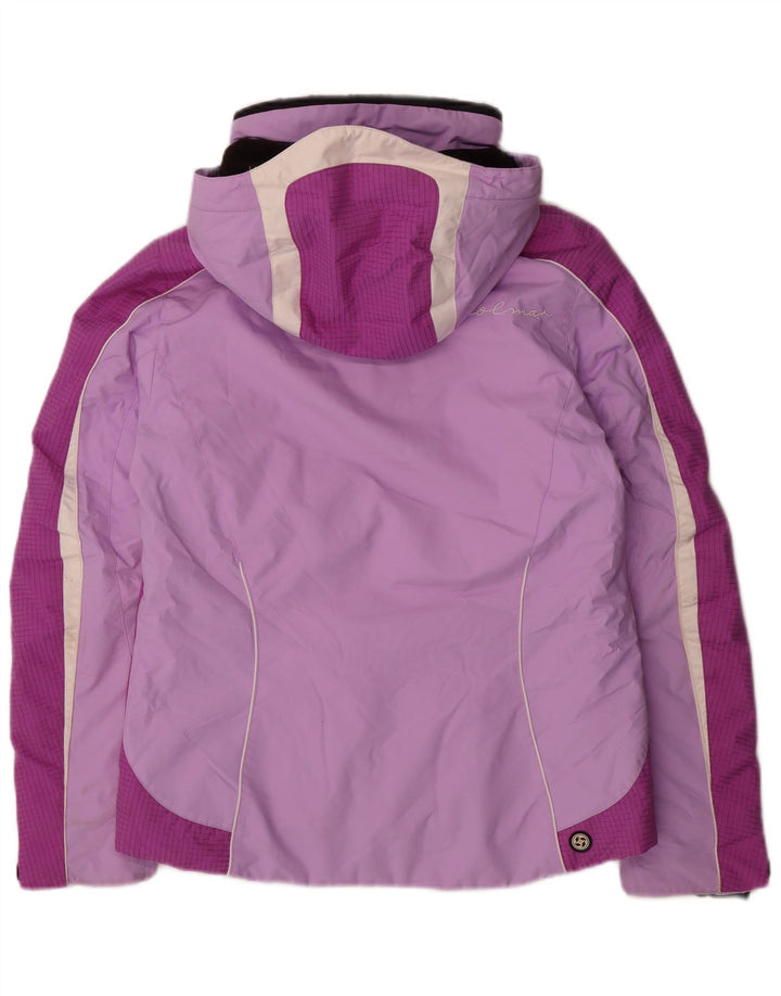 Colmar Womens Hooded Ski Jacket EU 44 Medium Purple Colourblock