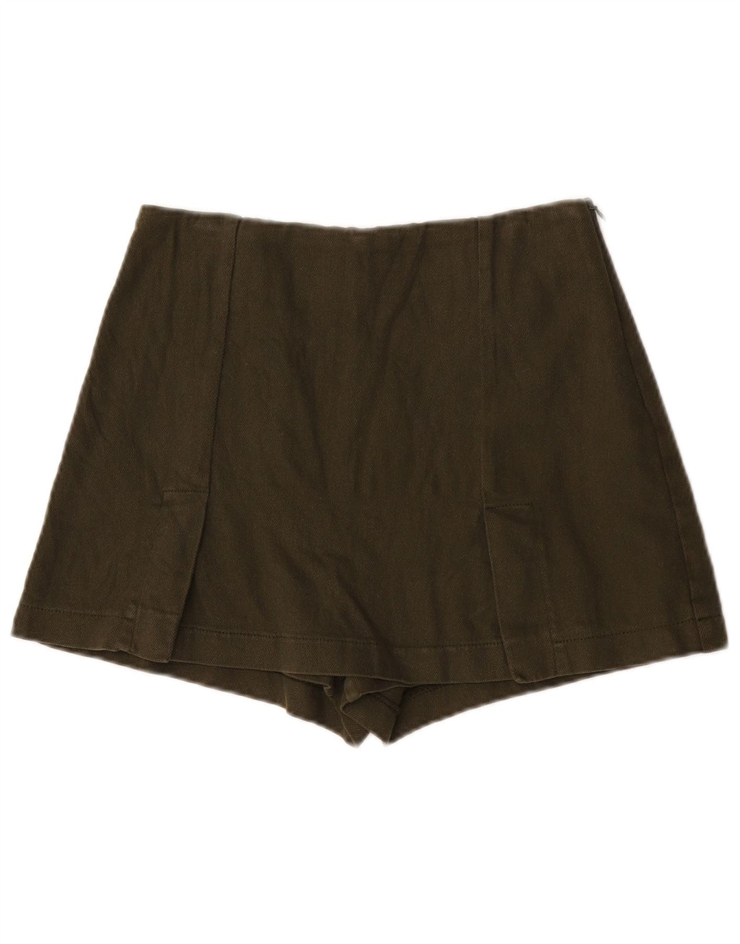 Zara Womens Hot Pants XS W24 Khaki Cotton