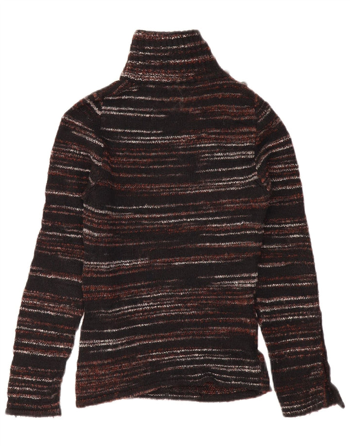 Penny Pull Womens Shawl Neck Jumper Sweater UK 8 Small Brown Flecked Wool