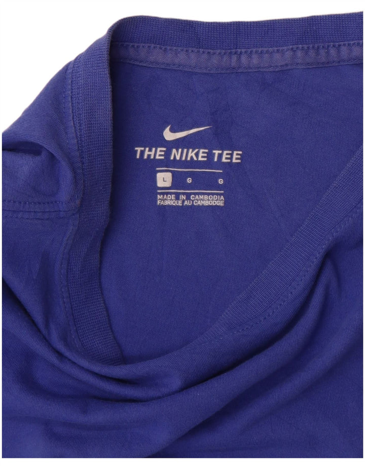 Nike Womens T-Shirt Top UK 16 Large Blue Cotton
