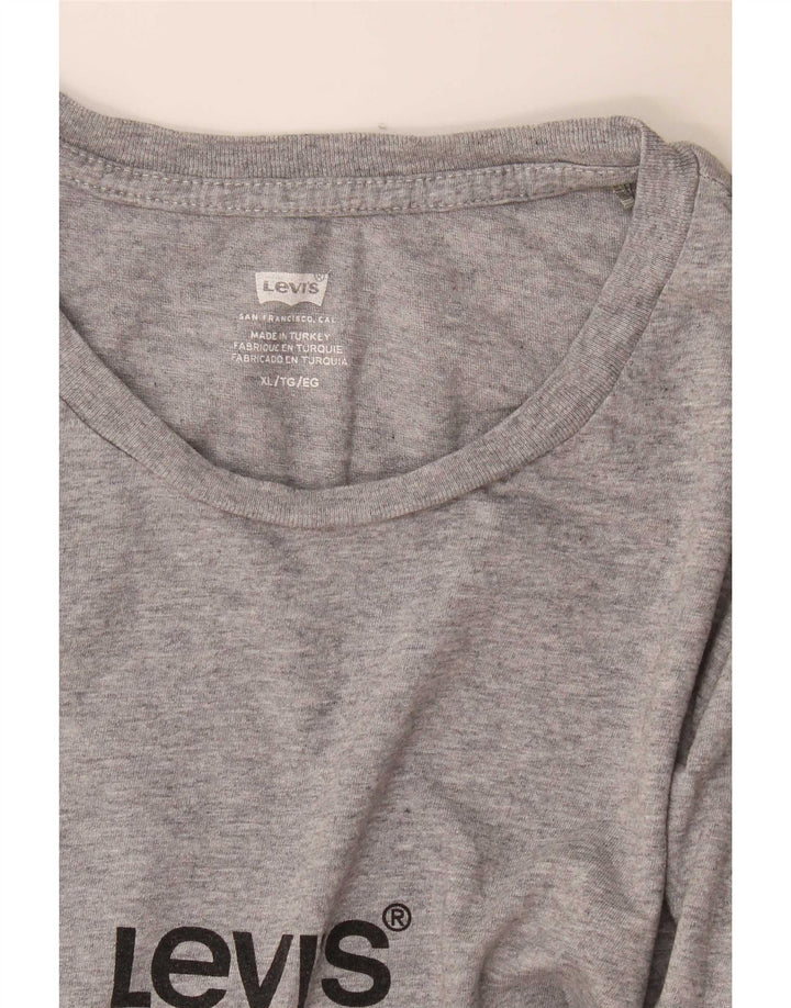 Levi's Mens Graphic T-Shirt Top XL Grey Flecked