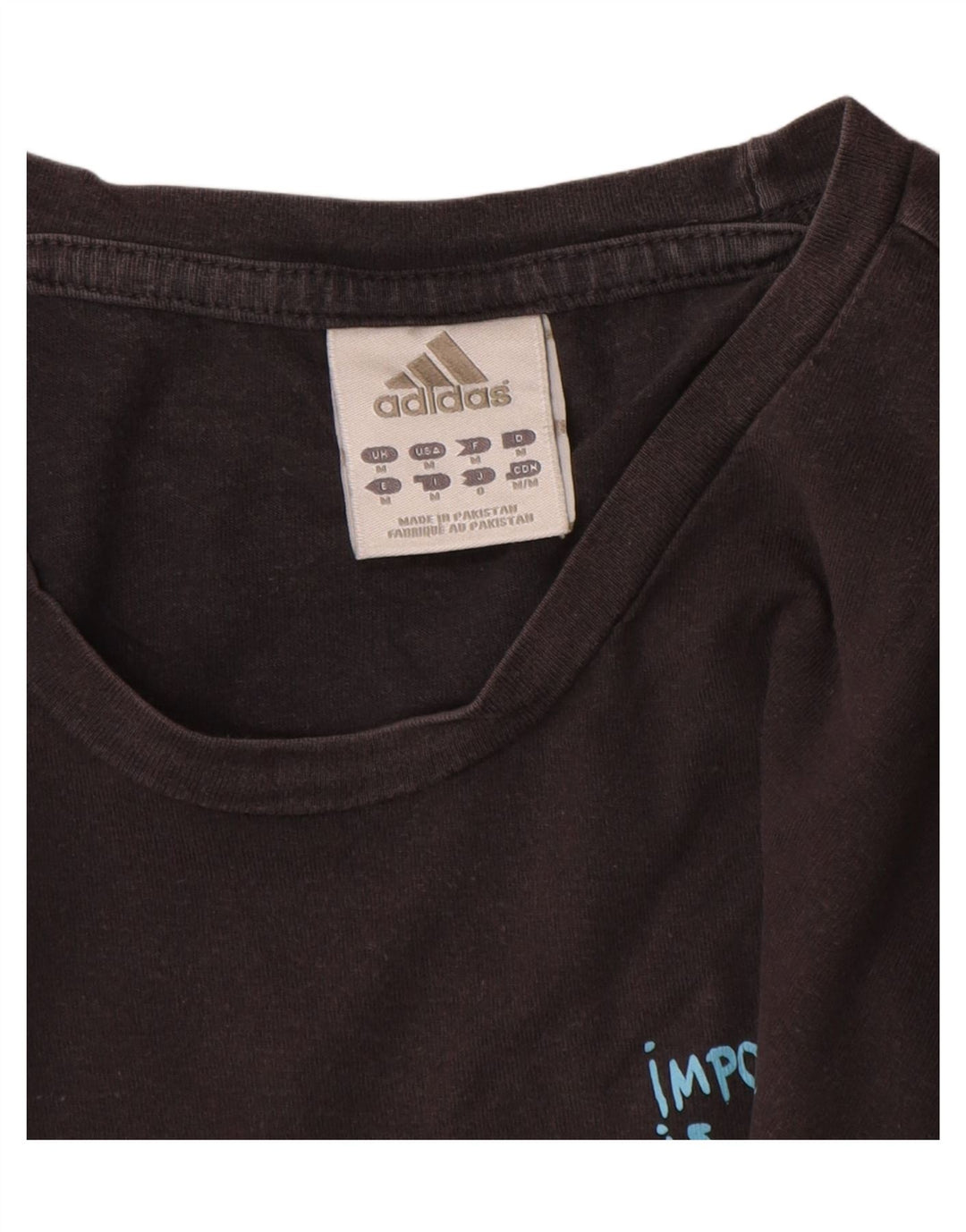 ADIDAS Mens Graphic T-Shirt Top Medium Black Cotton