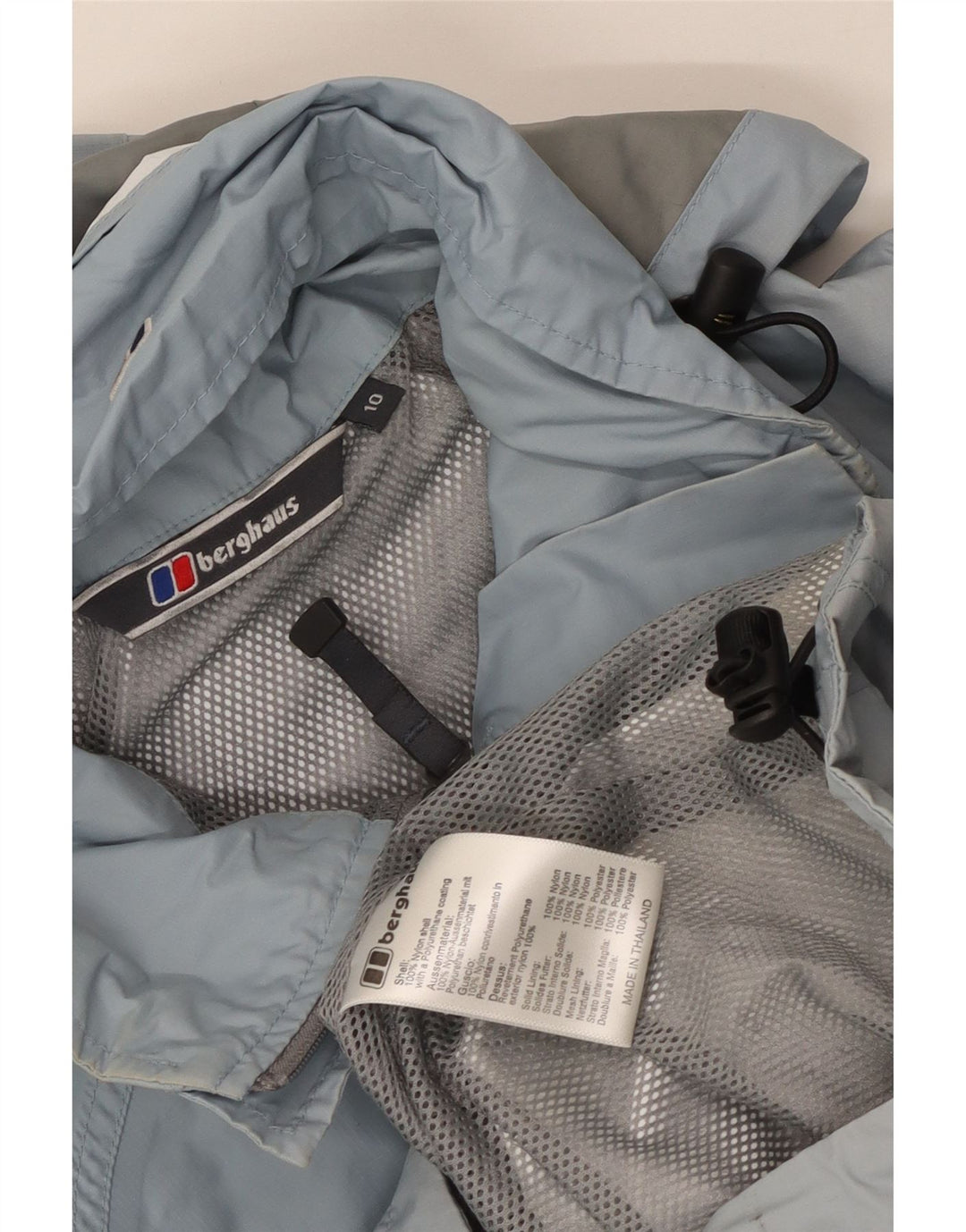 Berghaus Womens Hooded Oversized Rain Jacket UK 10 Small Blue Nylon