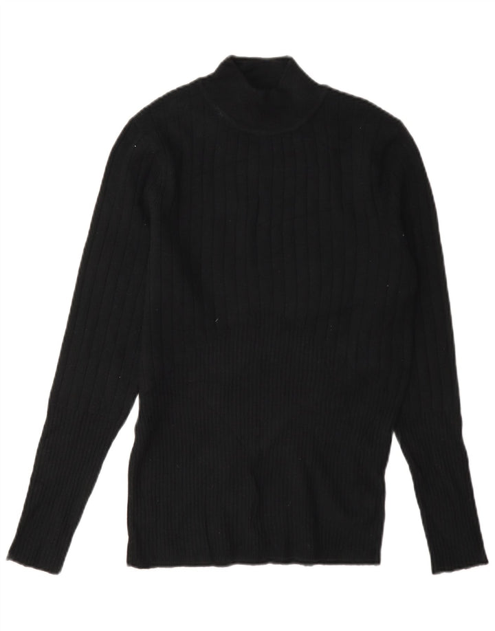 Marks & Spencer Womens Turtle Neck Jumper Sweater UK 12 Medium Black