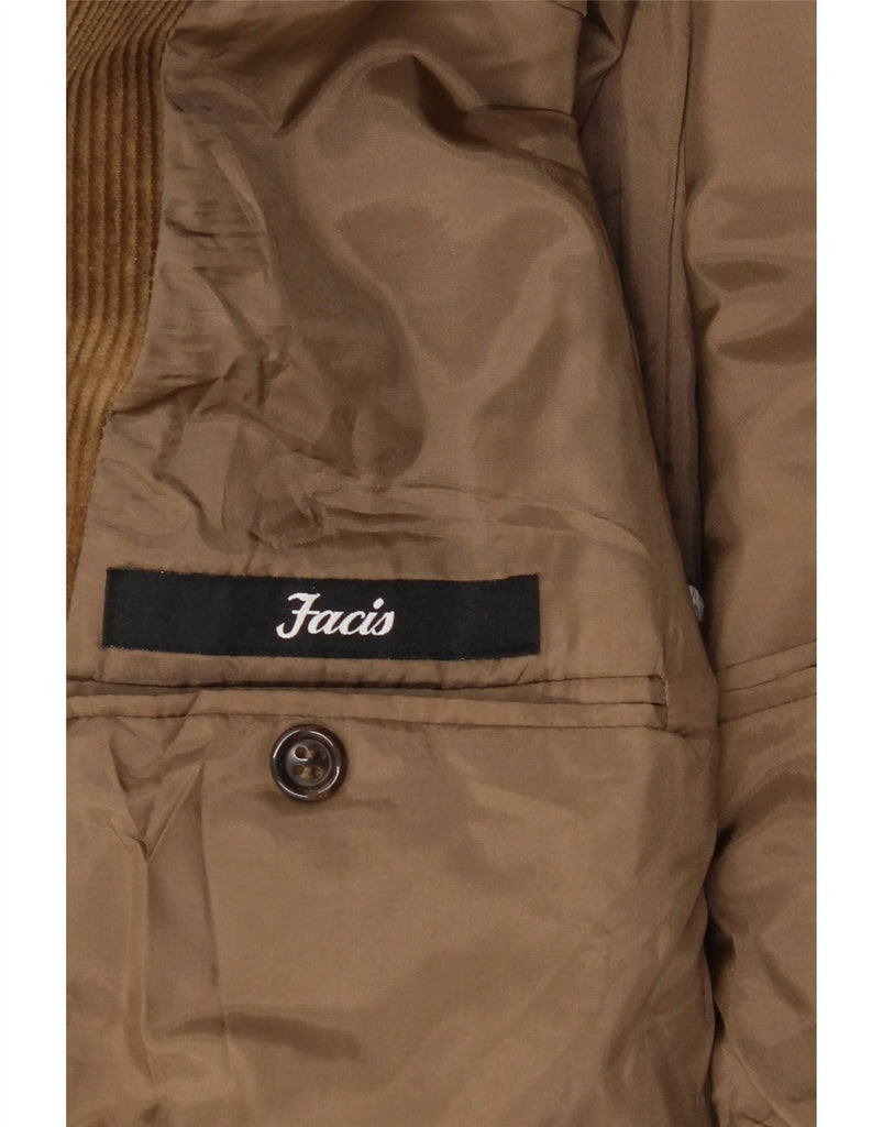 FACIS Mens Corduroy 3 Button Blazer Jacket IT 54 2XL Brown Viscose Vintage Facis and Second-Hand Facis from Messina Hembry 