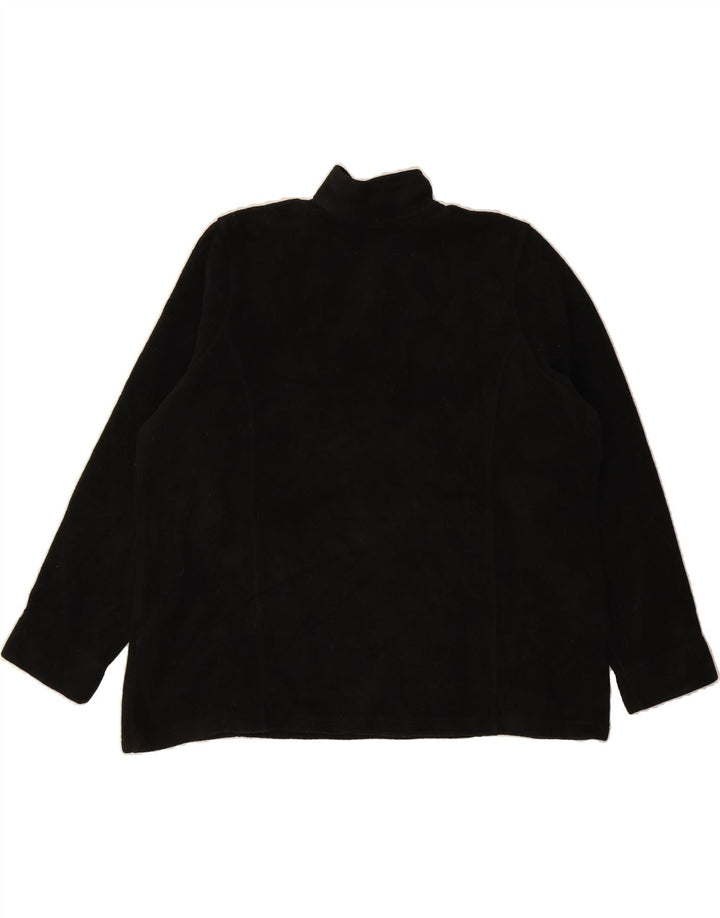 L.L.BEAN Womens Oversized Zip Neck Fleece Jumper UK 18 XL Black Polyester Vintage L.L.Bean and Second-Hand L.L.Bean from Messina Hembry 