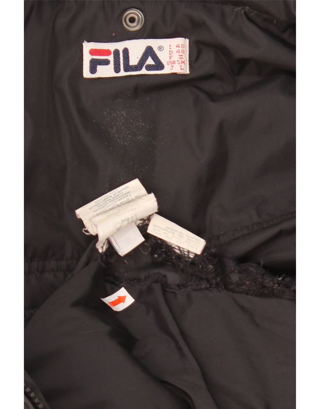 FILA Mens Padded Jacket IT 48 Medium Black Polyamide