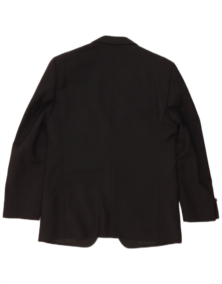 Gemelli Mens 1 Button Blazer Jacket UK 42 XL Black Wool