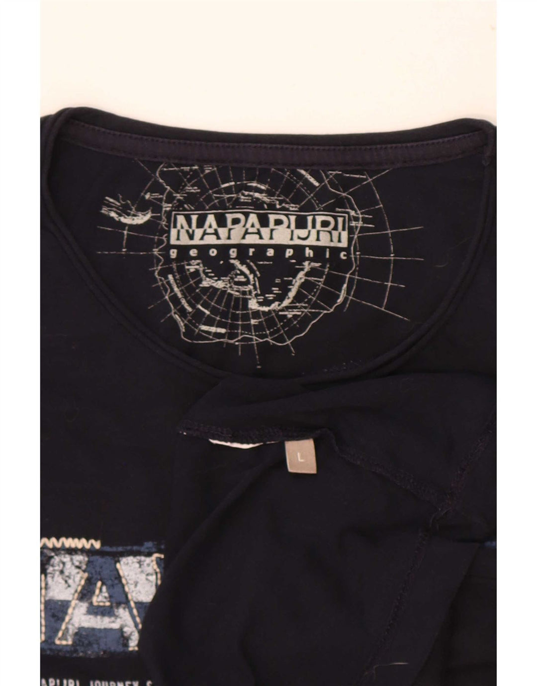 Napapijri Mens Graphic T-Shirt Top Large Navy Blue