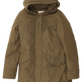 Woolrich Womens Hooded Parka Jacket UK 14 Medium Khaki Cotton