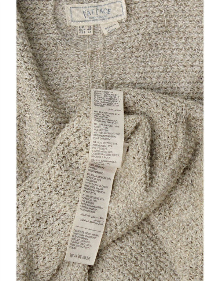 FAT FACE Womens Open Cardigan Sweater UK 18 XL Grey Cotton