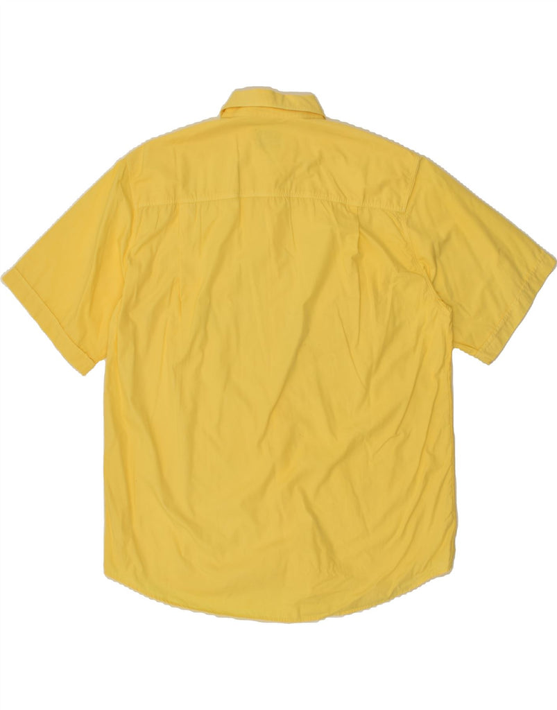 VINTAGE Mens Short Sleeve Shirt Large Yellow Cotton | Vintage Vintage | Thrift | Second-Hand Vintage | Used Clothing | Messina Hembry 