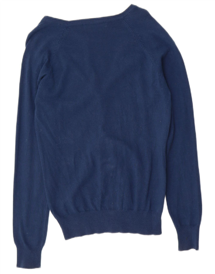 ZARA Womens Cardigan Sweater UK 14 Large Navy Blue