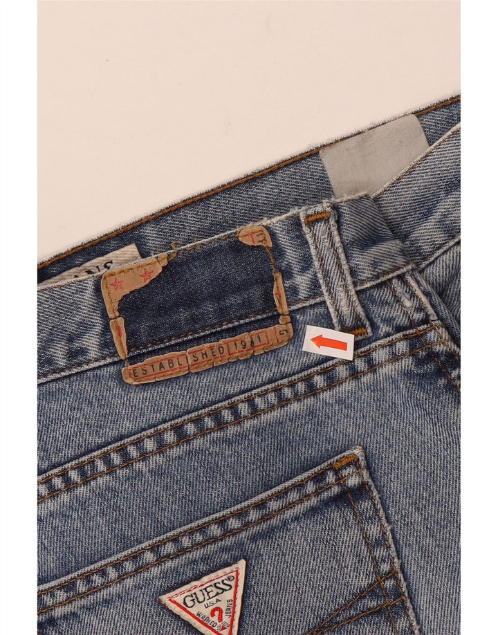 Guess Mens Distressed Straight Jeans W34 L31 Blue