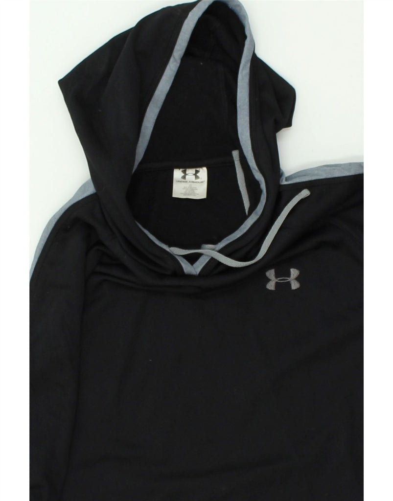 UNDER ARMOUR Womens Hoodie Jumper UK 16 Large Black Polyester | Vintage Under Armour | Thrift | Second-Hand Under Armour | Used Clothing | Messina Hembry 