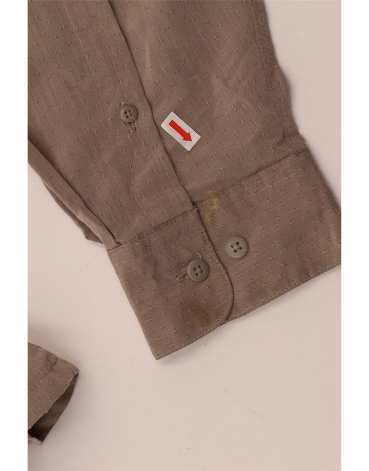 Pierre Cardin Mens Shirt Size 17 17 1/2 XL Grey Spotted Rayon