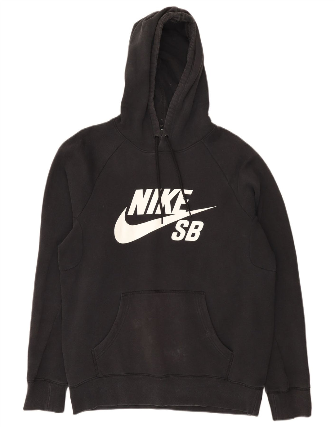 Nike Mens Graphic Hoodie Jumper Small Black Cotton