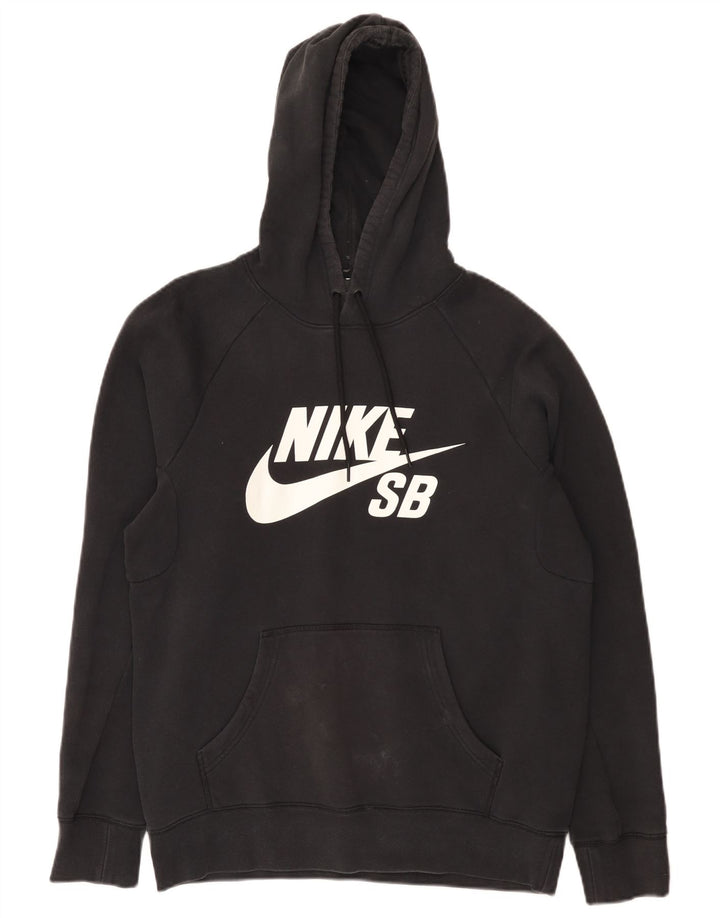 Nike Mens Graphic Hoodie Jumper Small Black Cotton