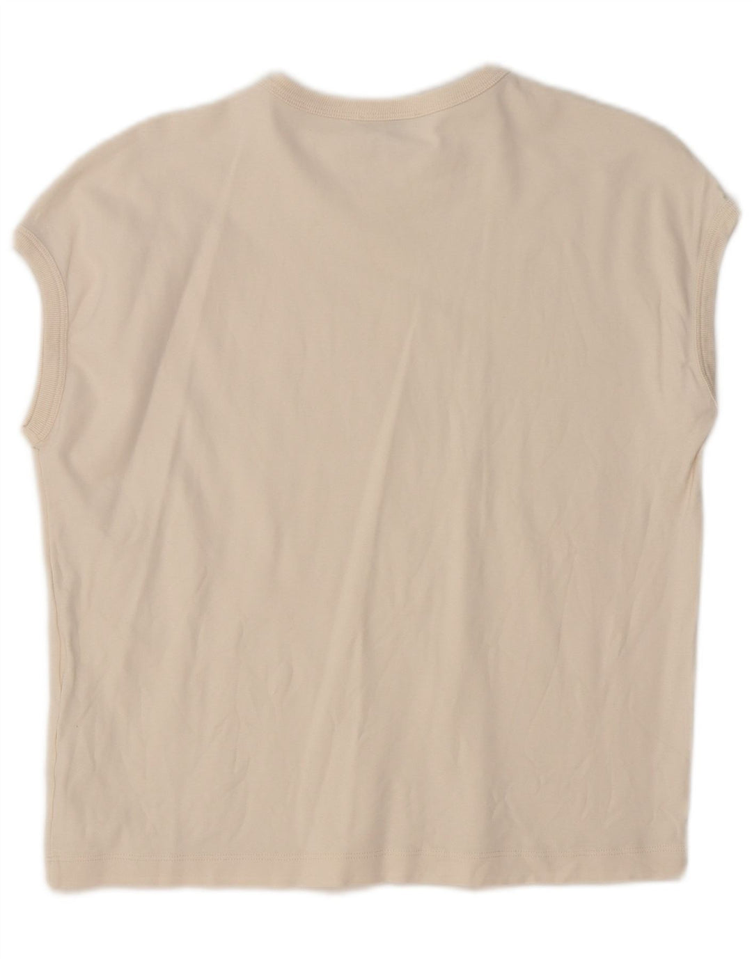 Massimo Dutti Womens T-Shirt Top UK 14 Medium Beige