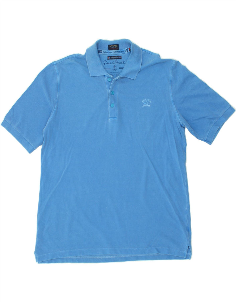 PAUL & SHARK Mens Polo Shirt Large Blue Cotton | Vintage Paul & Shark | Thrift | Second-Hand Paul & Shark | Used Clothing | Messina Hembry 