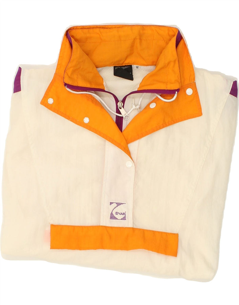 VINTAGE Womens Pullover Hooded Tracksuit Top Jacket Medium White | Vintage Vintage | Thrift | Second-Hand Vintage | Used Clothing | Messina Hembry 