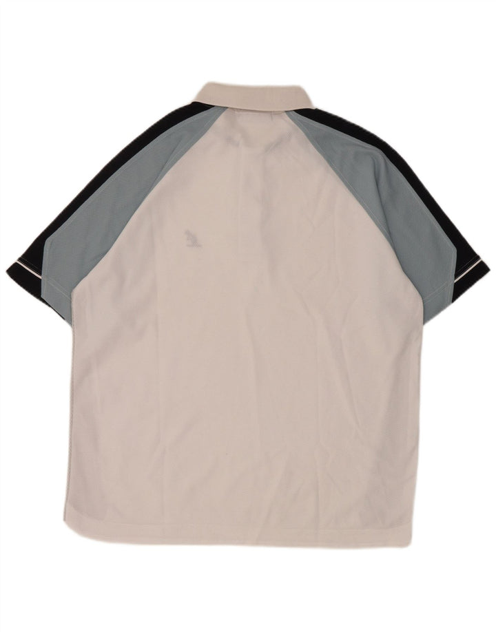 AUSTRALIAN L'ALPINA Mens Polo Shirt Large White Colourblock Polyester
