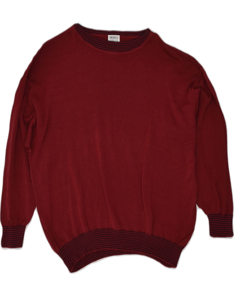 VINTAGE Mens Crew Neck Jumper Sweater IT 50 Medium Burgundy Cotton | Vintage Vintage | Thrift | Second-Hand Vintage | Used Clothing | Messina Hembry 