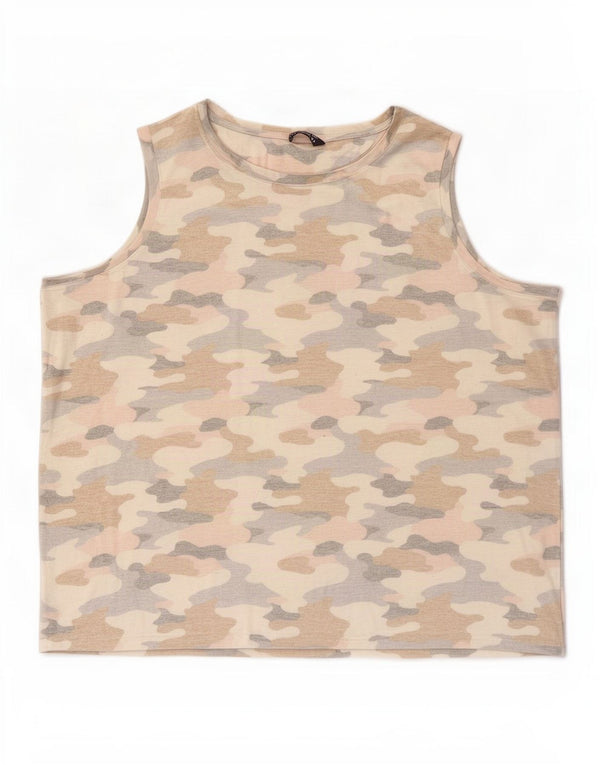 Marks & Spencer Womens Vest Top UK 22 3XL Pink Camouflage Polyester