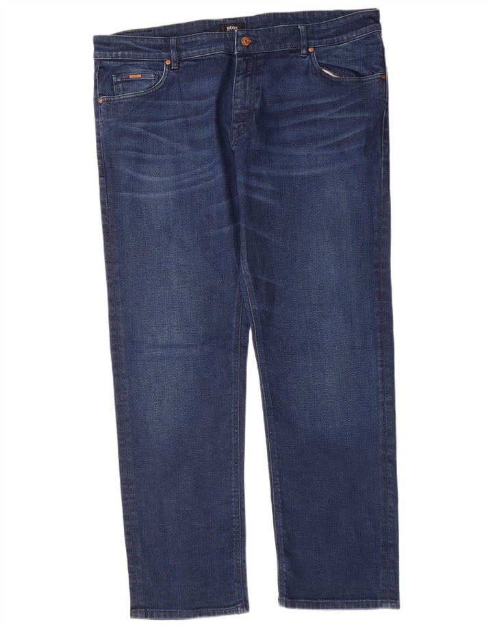 HUGO BOSS Mens Straight Jeans W40 L32 Blue Cotton
