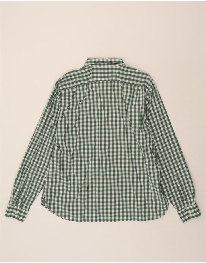 LACOSTE Mens Classic Fit Shirt Size 44 XL Green Gingham Cotton Vintage Lacoste and Second-Hand Lacoste from Messina Hembry 